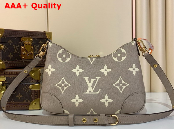 Louis Vuitton Boulogne Bag in Bicolour Monogram Empreinte Leather Dove Gray and Cream M13224 Replica