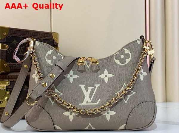 Louis Vuitton Boulogne Bag in Bicolour Monogram Empreinte Leather Dove Gray and Cream M13224 Replica