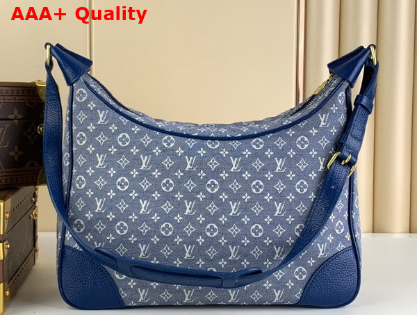 Louis Vuitton Boulogne Handbag in Blue Monogram Jacquard Denim Replica