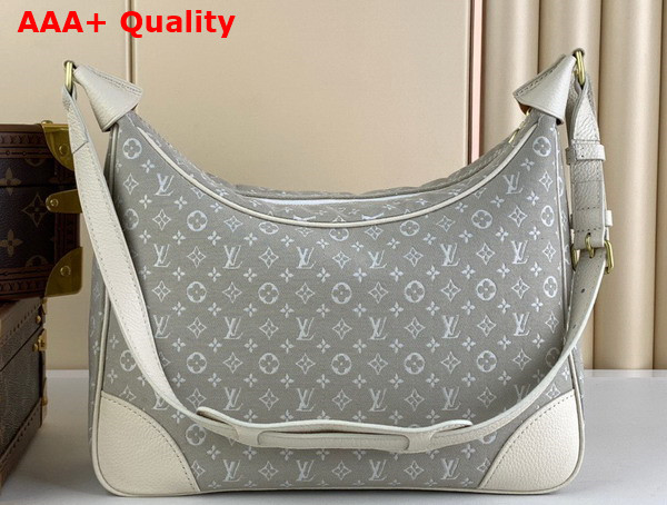 Louis Vuitton Boulogne Handbag in Grey Monogram Jacquard Denim Replica