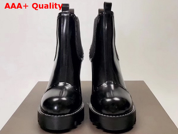 Louis Vuitton Boyish Ankle Boot in Black Glazed Calf Leather Replica