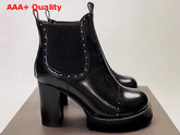 Louis Vuitton Boyish Ankle Boot in Black Glazed Calf Leather Replica