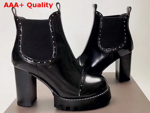 Louis Vuitton Boyish Ankle Boot in Black Glazed Calf Leather Replica