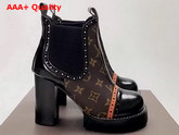 Louis Vuitton Boyish Ankle Boot in Calf Leather and Patent Monogram Canvas 1A3G7F Replica