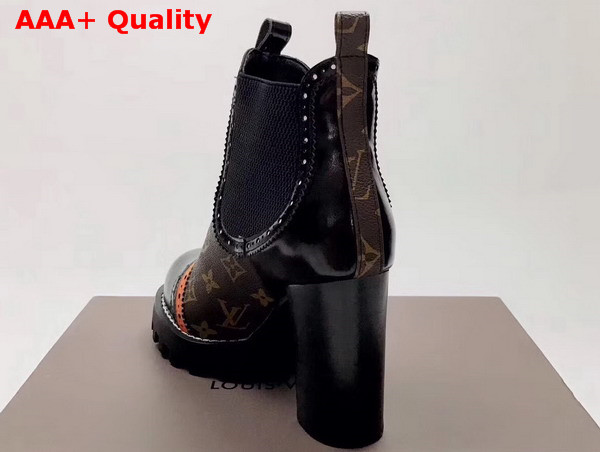 Louis Vuitton Boyish Ankle Boot in Calf Leather and Patent Monogram Canvas 1A3G7F Replica