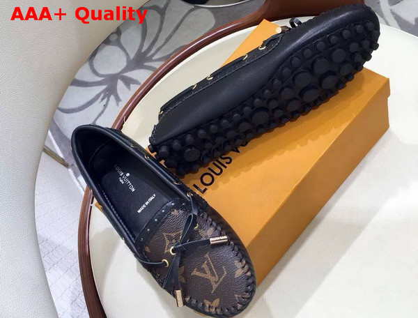 Louis Vuitton Boyish Loafer Black Calf Leather and Patent Monogram Canvas 1A3G9Z Replica