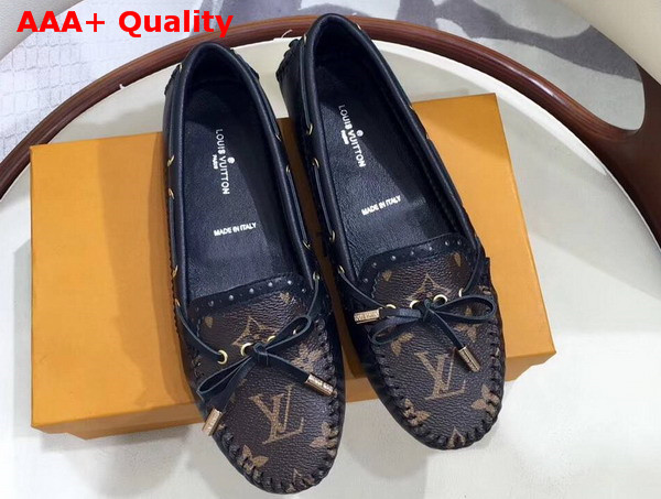 Louis Vuitton Boyish Loafer Black Calf Leather and Patent Monogram Canvas 1A3G9Z Replica