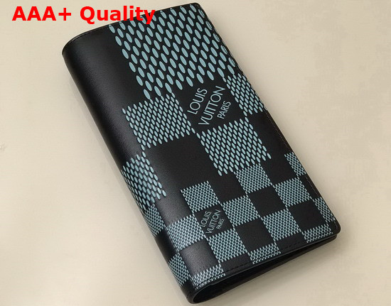 Louis Vuitton Brazza Wallet Aquamarine Damier Infini 3D Cowhide Leather Replica