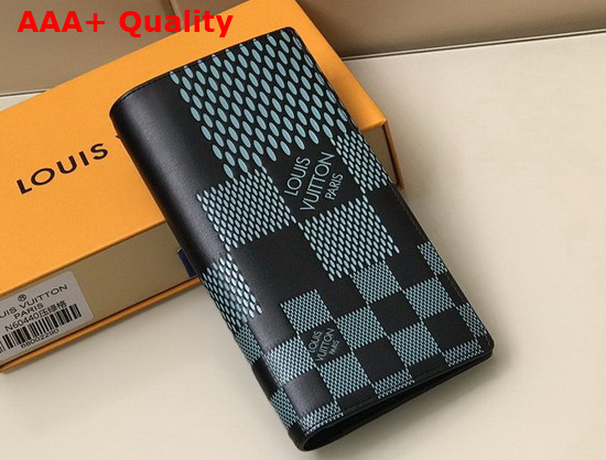 Louis Vuitton Brazza Wallet Aquamarine Damier Infini 3D Cowhide Leather Replica