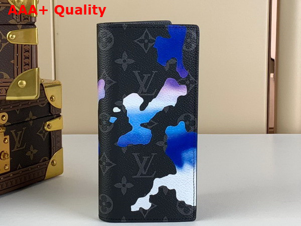 Louis Vuitton Brazza Wallet Blue and Purple Sunrise Monogram Eclipse Coated Canvas M81752 Replica