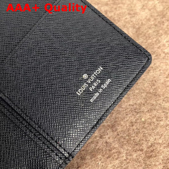 Louis Vuitton Brazza Wallet Epi Bleu Azur with LV Circle Signature Replica