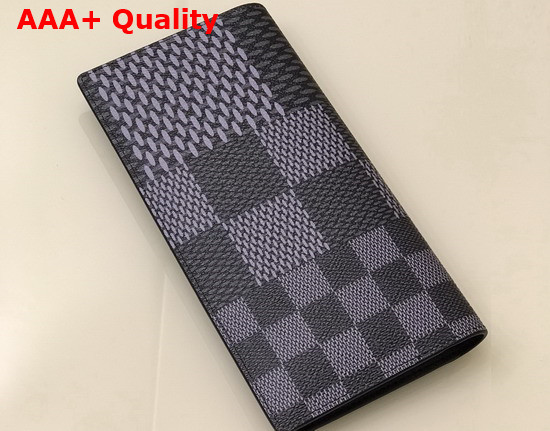 Louis Vuitton Brazza Wallet Gray Damier Graphite 3D Coated Canvas N60436 Replica