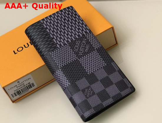 Louis Vuitton Brazza Wallet Gray Damier Graphite 3D Coated Canvas N60436 Replica