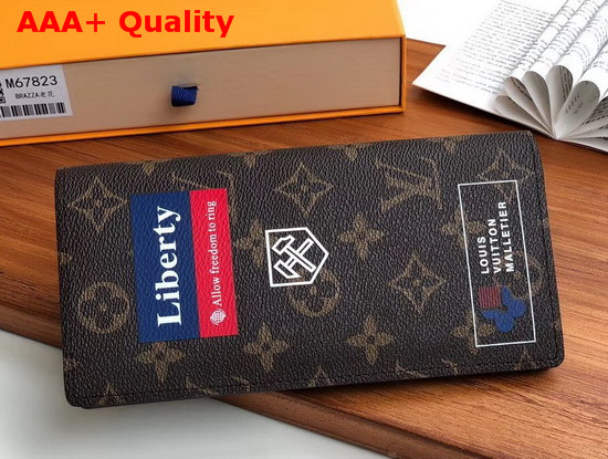 Louis Vuitton Brazza Wallet Monogram Canvas with Printed Stickers M67823 Replica