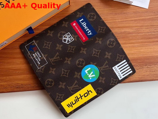 Louis Vuitton Brazza Wallet Monogram Canvas with Printed Stickers M67823 Replica