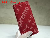 Louis Vuitton Brazza Wallet Monogram Denim Red Replica