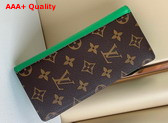 Louis Vuitton Brazza Wallet Monogram Macassar Coated Canvas and Minty Green Cowhide Leather Replica