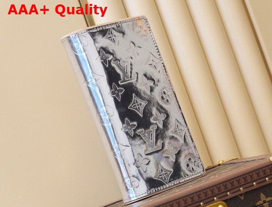 Louis Vuitton Brazza Wallet Monogram Mirror Coated Canvas Replica