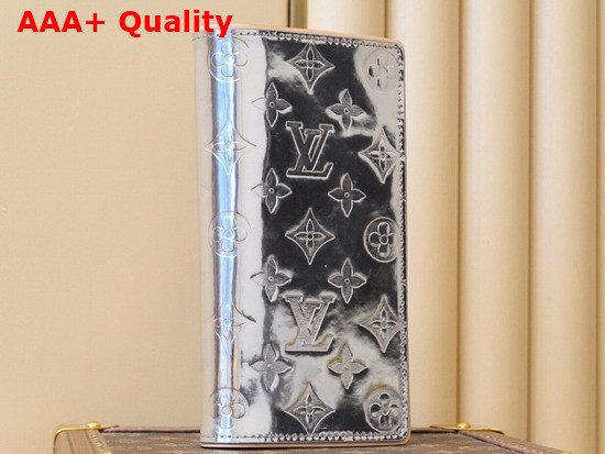 Louis Vuitton Brazza Wallet Monogram Mirror Coated Canvas Replica