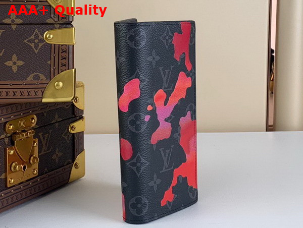 Louis Vuitton Brazza Wallet Red and Orange Sunset Monogram Eclipse Coated Canvas Replica