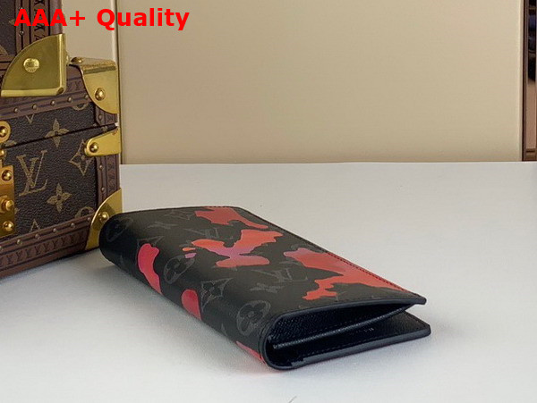 Louis Vuitton Brazza Wallet Red and Orange Sunset Monogram Eclipse Coated Canvas Replica