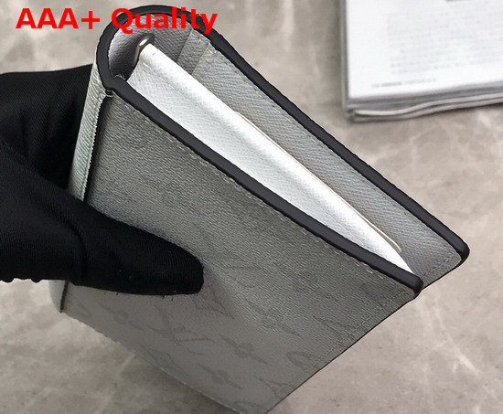 Louis Vuitton Brazza Wallet White Taiga Cowhide Leather and Monogram Coated Canvas Replica