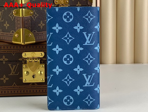 Louis Vuitton Brazza Wallet in Atlantic Blue Monogram Coated Canvas Replica