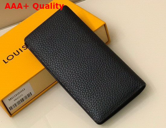 Louis Vuitton Brazza Wallet in Black Grained Calf Leather M69980 Replica