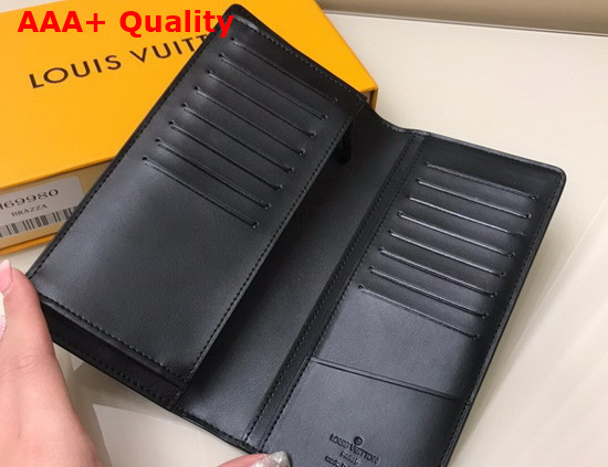 Louis Vuitton Brazza Wallet in Black Grained Calf Leather M69980 Replica