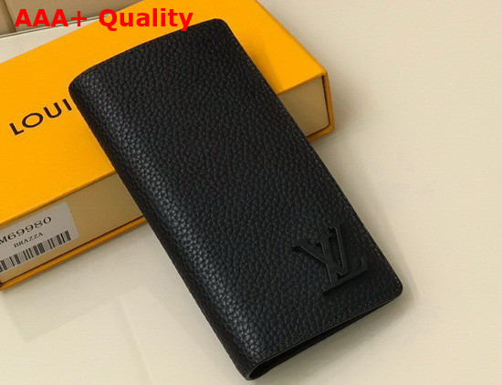 Louis Vuitton Brazza Wallet in Black Grained Calf Leather M69980 Replica