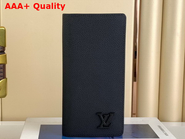 Louis Vuitton Brazza Wallet in Black LV Aerogram Cowhide Leather Replica