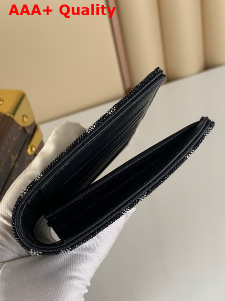 Louis Vuitton Brazza Wallet in Black Monogram Denim and Taurillon Leather Replica