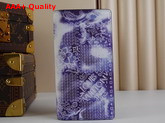 Louis Vuitton Brazza Wallet in Blue Printed Cowhide Leather M81405 Replica