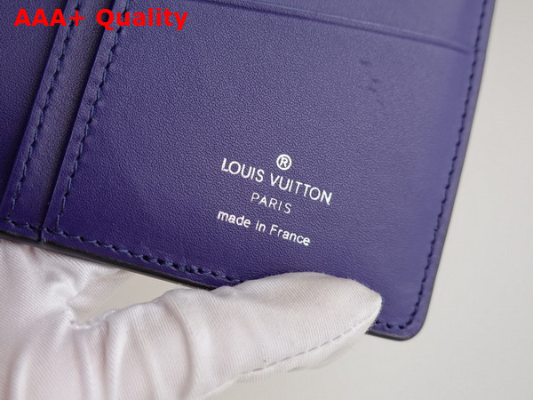 Louis Vuitton Brazza Wallet in Blue Printed Cowhide Leather M81405 Replica