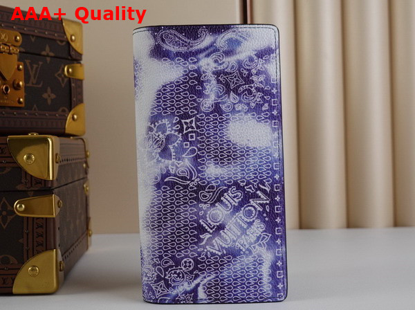 Louis Vuitton Brazza Wallet in Blue Printed Cowhide Leather M81405 Replica