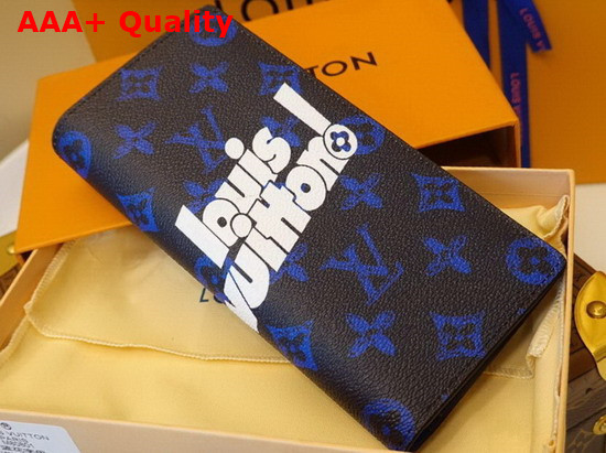 Louis Vuitton Brazza Wallet in Blue Vintage Monogram Canvas Replica