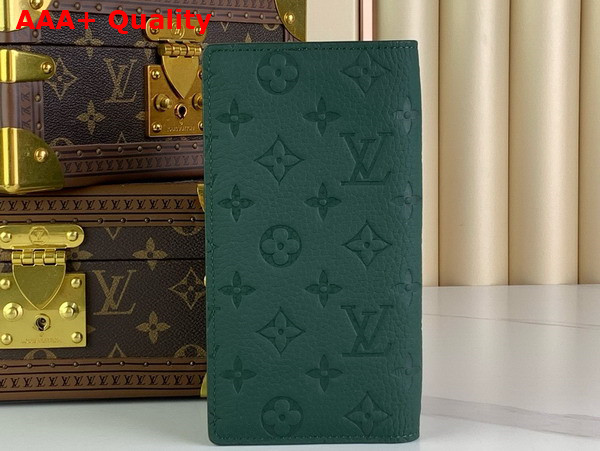 Louis Vuitton Brazza Wallet in Dark Green Monogram Taurillon Leather Replica