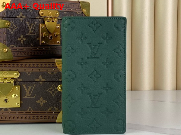 Louis Vuitton Brazza Wallet in Dark Green Monogram Taurillon Leather Replica