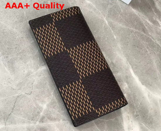 Louis Vuitton Brazza Wallet in Giant Damier Ebene Canvas and Sports a Duck with the Words LV Made N60393 Replica