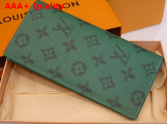 Louis Vuitton Brazza Wallet in Green Vintage Monogram Canvas M80801 Replica