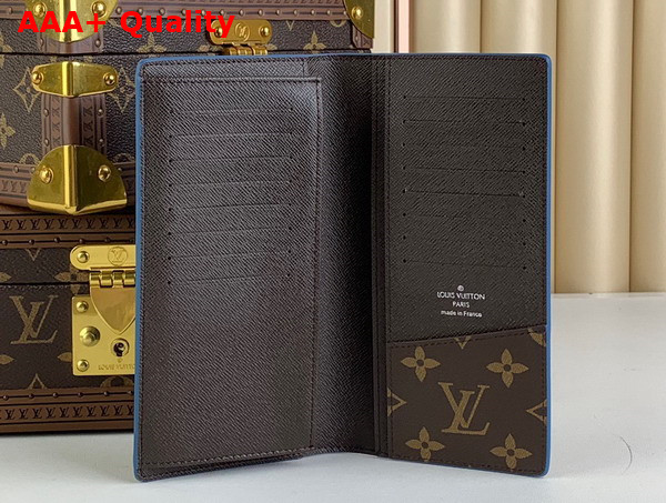 Louis Vuitton Brazza Wallet in Khaki Green and Vermillion Red Monogram Coated Canvas Replica