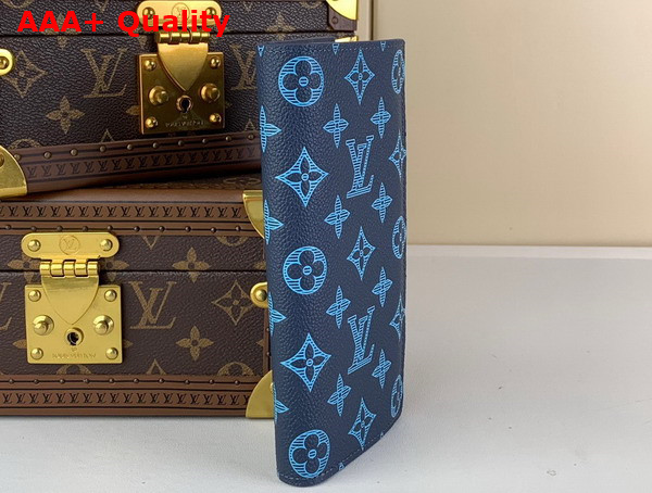 Louis Vuitton Brazza Wallet in Navy River Blue Calf Leather Replica