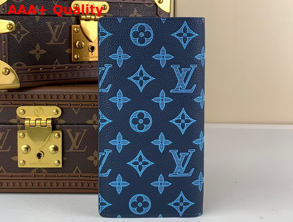 Louis Vuitton Brazza Wallet in Navy River Blue Calf Leather Replica