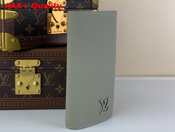 Louis Vuitton Brazza Wallet in Sage LV Aerogram Cowhide Leather Replica