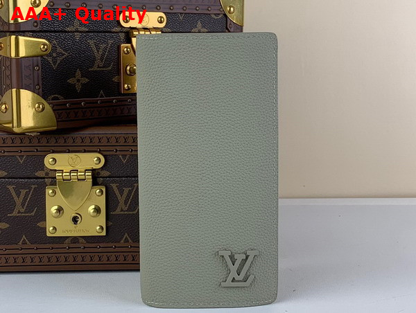 Louis Vuitton Brazza Wallet in Sage LV Aerogram Cowhide Leather Replica