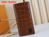 Louis Vuitton Brazza Wallet in Tan Crocodilien Leather Replica