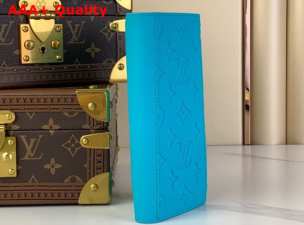 Louis Vuitton Brazza Wallet in Turquoise Taurillon Monogram Embossed Cowhide Leather Replica