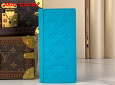 Louis Vuitton Brazza Wallet in Turquoise Taurillon Monogram Embossed Cowhide Leather Replica