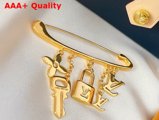 Louis Vuitton Brooch Gold Color Hardware Replica