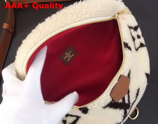 Louis Vuitton Bumbag in Creme Beige and Brown Shearling M55425 Replica